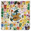 100PCS Kawaii Pikachu Anime Pokemon Stickers for Laptop Suitcase Skateboard Guitar Phone Cartoon Sticker Kid Gift Toys