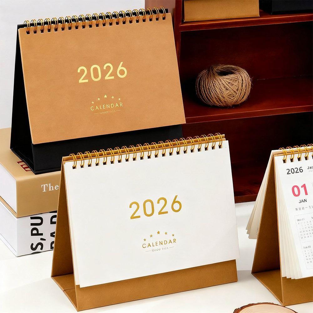 2026 Desktop-Papierkalender Jahresagenda-Organizer Schlichter Stil Planer Terminplaner Heim Büro