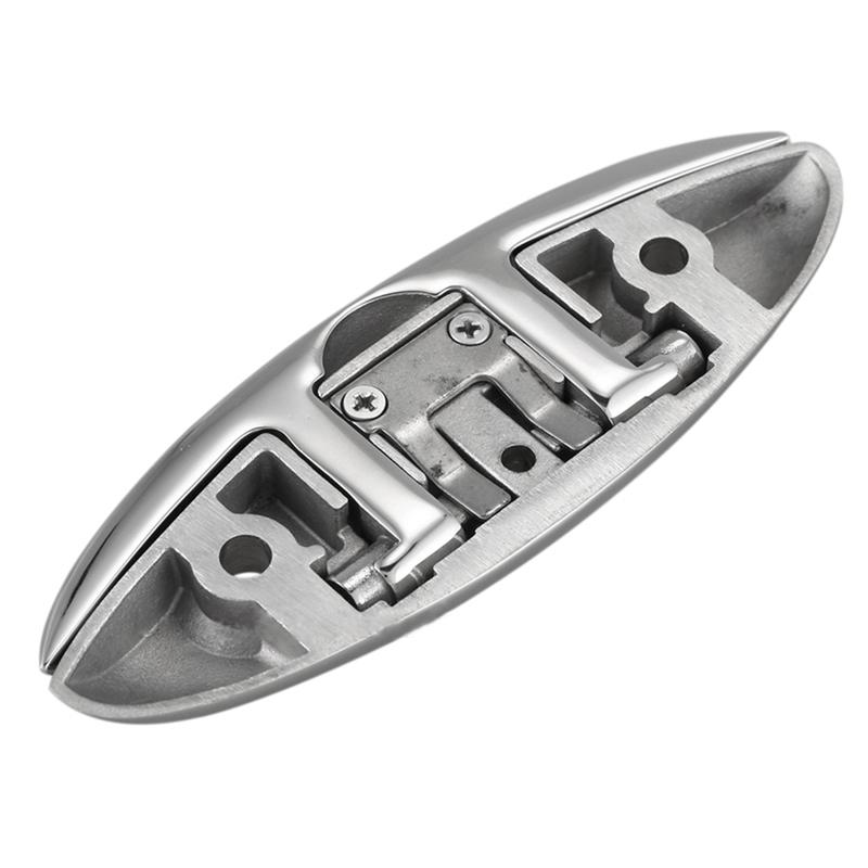 5"6“8” 316 Stainless Steel Boat Mount Folding Flip Up Cleat Marine Mooring Folding Cleat Boat Accessories Mooring Cleat Parts