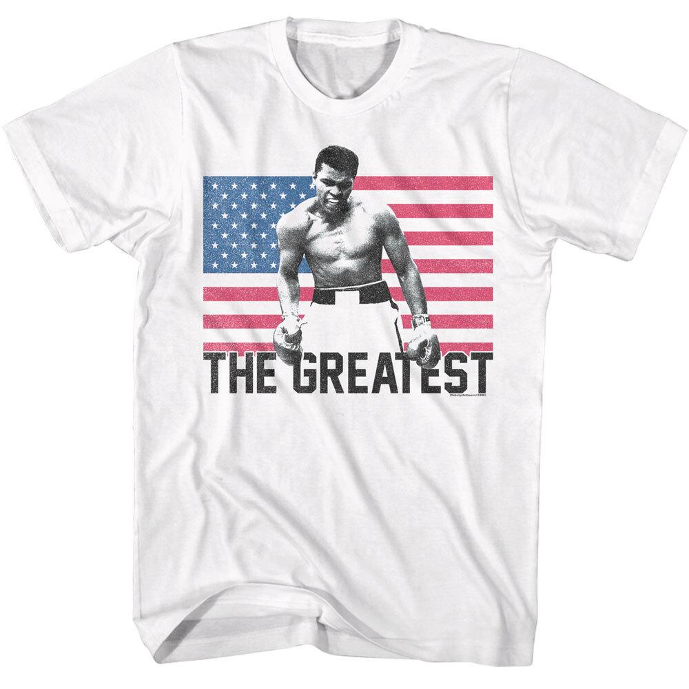 Muhammad Ali Boxing Champ American Flag Background The Greatest Men T Shirt M