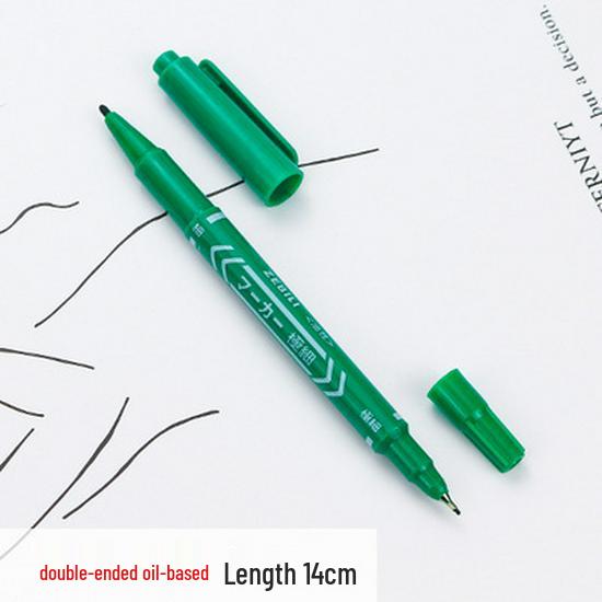 12-Color Double-Ended Oil-Based Markers for Children's Art and CD Outlining