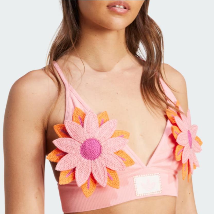 adidas Originals Summer Glow Bequemer Weicher Hautfreundlicher BH Damen Unterwäsche Hellrosa Funkelnd KC0761