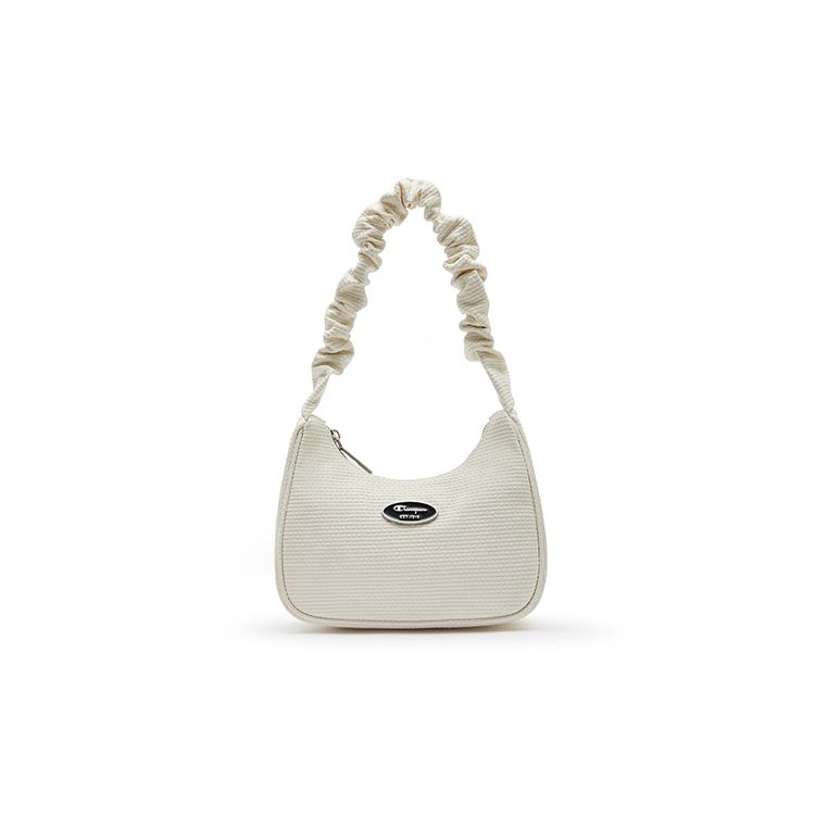 Champion Twisted Underarm Bag Script Logo Enamel Tag Pleated Hair Tie Shoulder Strap Casual Versatile Synthetic Leather Shoulder Bag Small U4AACPU14