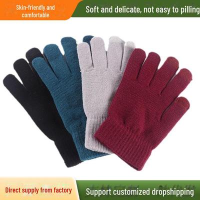 Winter-Radhandschuhe für Erwachsene, gefüttert mit Samt, einfarbig, Vollfinger