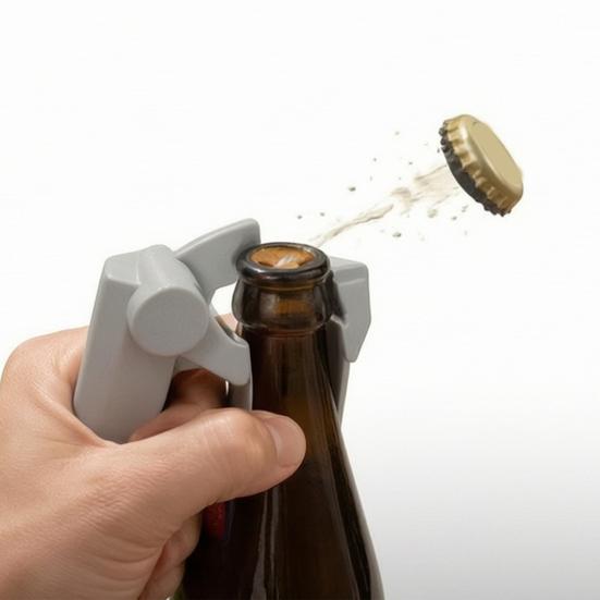 Single-Hand Bottle Cap Shooter Bottle Opener Tool 2-in-1 Can & Portable Bottle Cap
