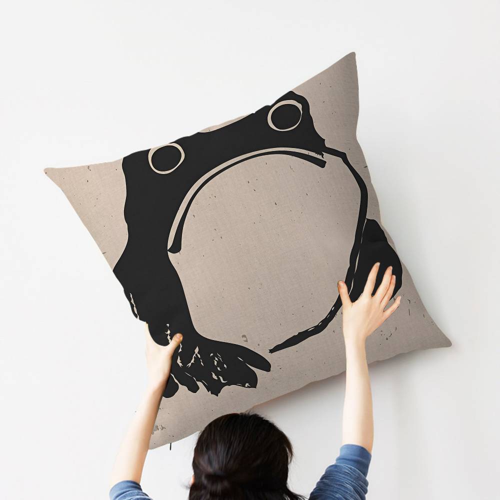

Antique Vintage Japanese Frog Office Cushion Pillowcase Car Cushion Cover45X45CM Lumbar Pillowcase Sofa Pillowcover 30cmx30cm
