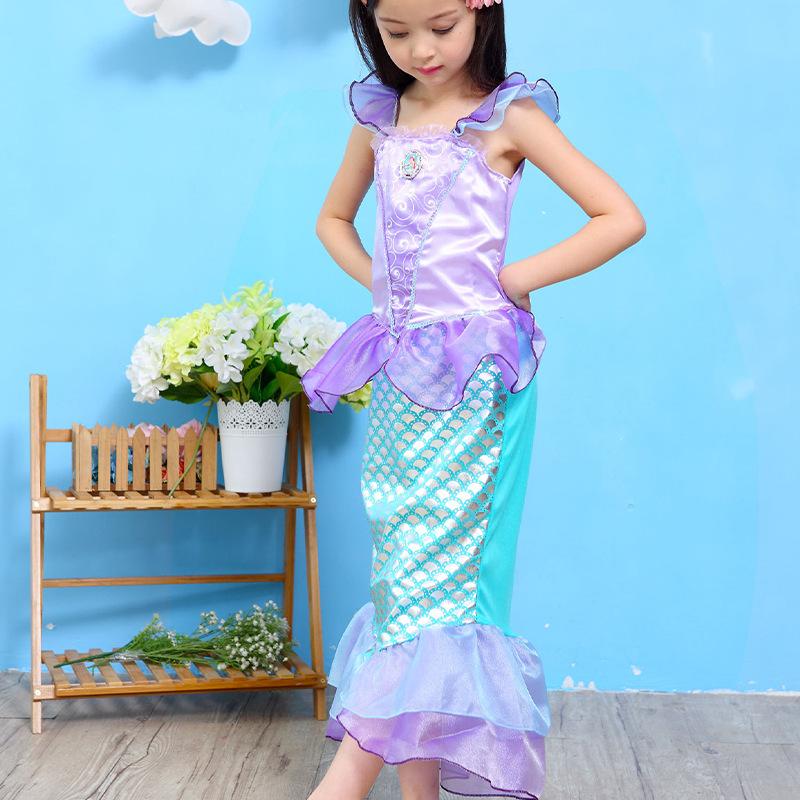 COS Costume Halloween Costume European and American Style Children's Clothing Mermaid Princess Dress Girls Dress Children's Skirt