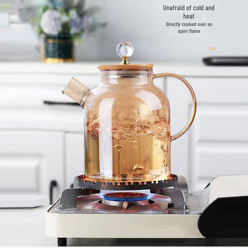 Large Capacity Amber Glass Water Pitcher