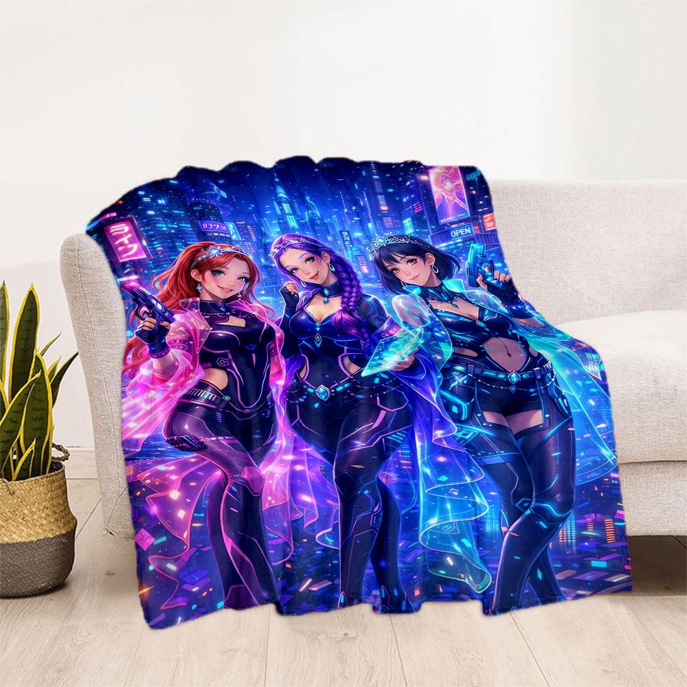 1pc K-Pop Coloring Book Blanket Comfortable Soft Lightweight Multi Seasonal Blanket for Travel Camping Picnics Sofa Office Bedroom Gift Friends