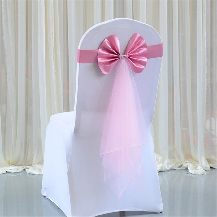Elastic Chair Sashes Bows Spandex Chair Sashes Bows for Banquets and Ceremonies Elastic Band for Occasion Party