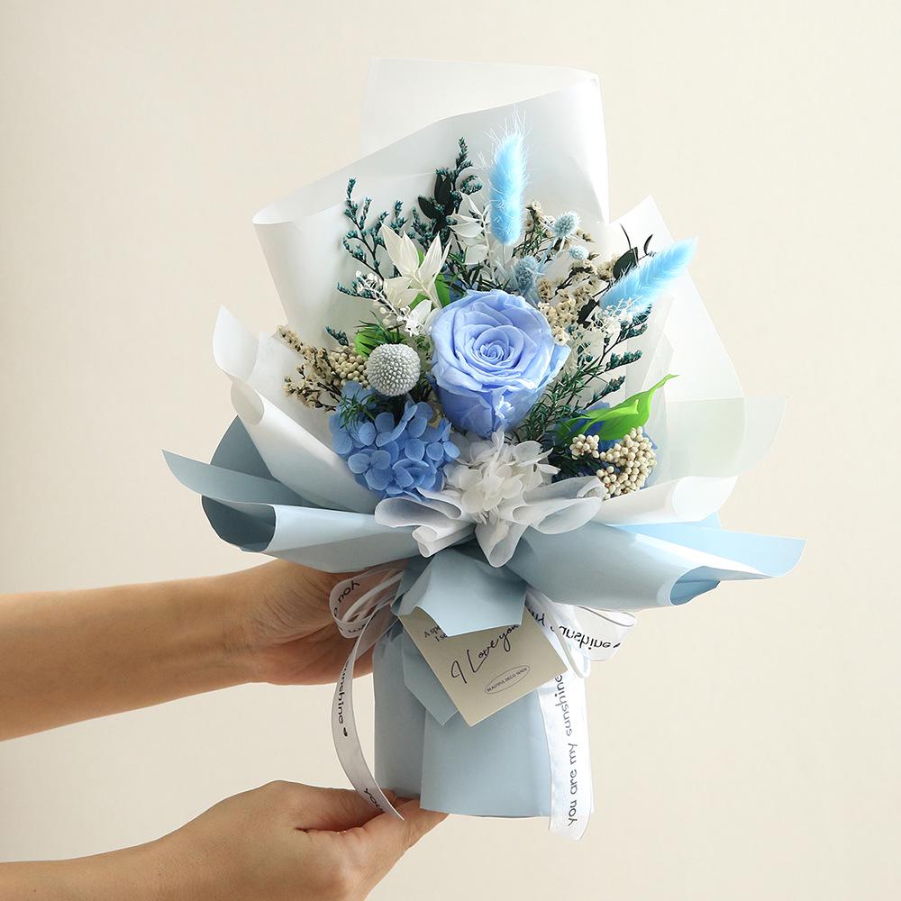 Eternal High-End Rose Bouquet with Real Fresh Flowers