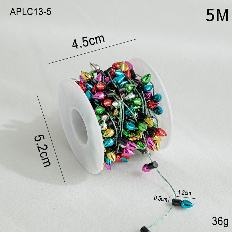 

New Christmas Bead Garland Gold Christmas Tree Decor Plated Beads DIY Materials Ornaments for Holiday Scenes 10m