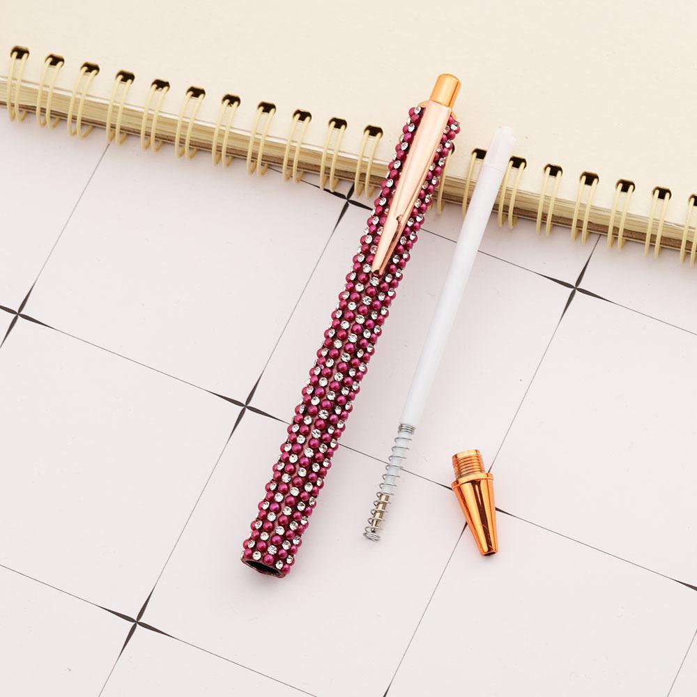 Presse Strass Rose Gold Kugelschreiber Luxus süße Hochzeit Metall Schreibwaren Schule Bürobedarf 4 Stück