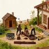 1:64 Scale Hand Painted Miniature Figures for Dioramas Props,Photography Collector Realistic Lumberjacks Figure Models