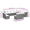 Vidaxl 12-Cz. Garden Furniture Set, With Cushions, Black, Poly Rattan