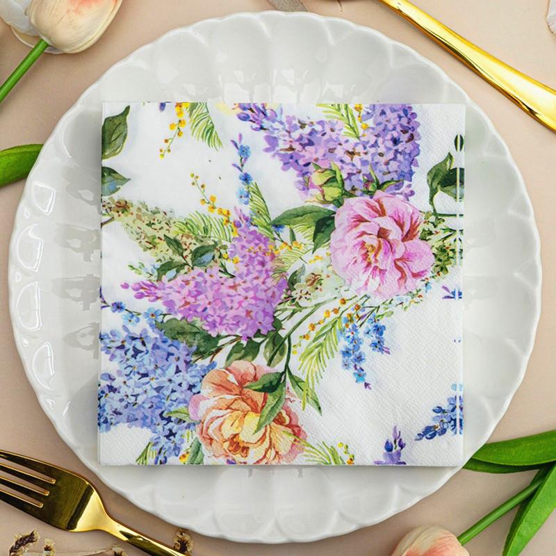 20pcs/pack Decoupage Table Paper Napkins Elegant Tissue Flower Birthday Wedding Party Home Beautiful Decor