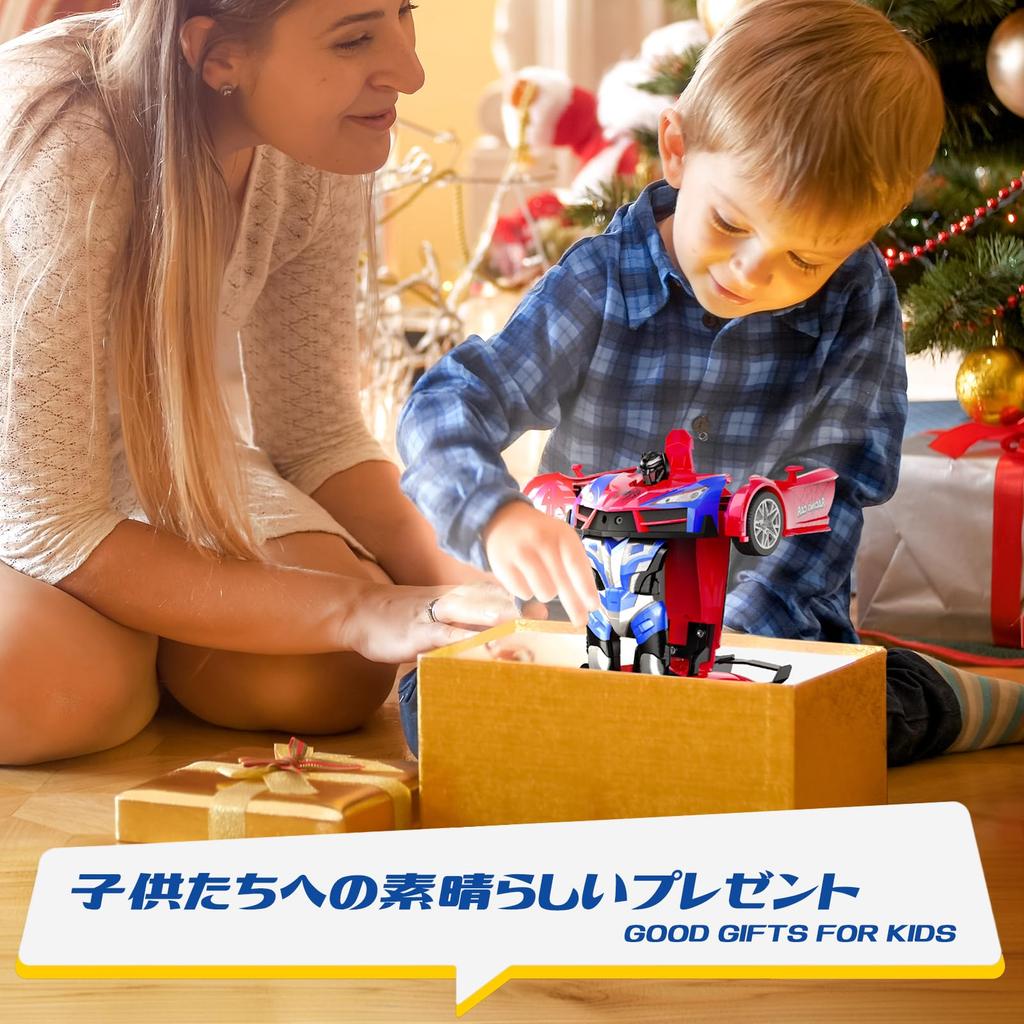 Tecnock RC Car, Robot Toy for Kids, Transforming, Gesture Control, 360° Rotation, Birthday Gift for Boys (Red)