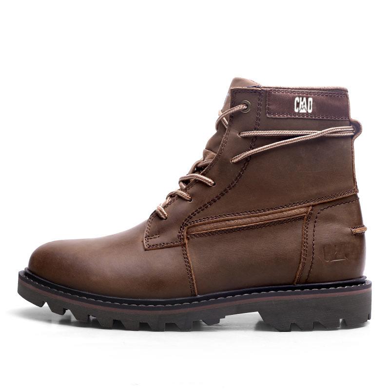 2024 2024 2024 Cow Leather Boots Men Lace Up Ankle Boots Platform Shoes Autumn Winter Ladies Shoes Outdoor Vintage Boots for Men