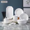 Jingdezhen 34-Piece Pure White Ceramic Dinnerware Set