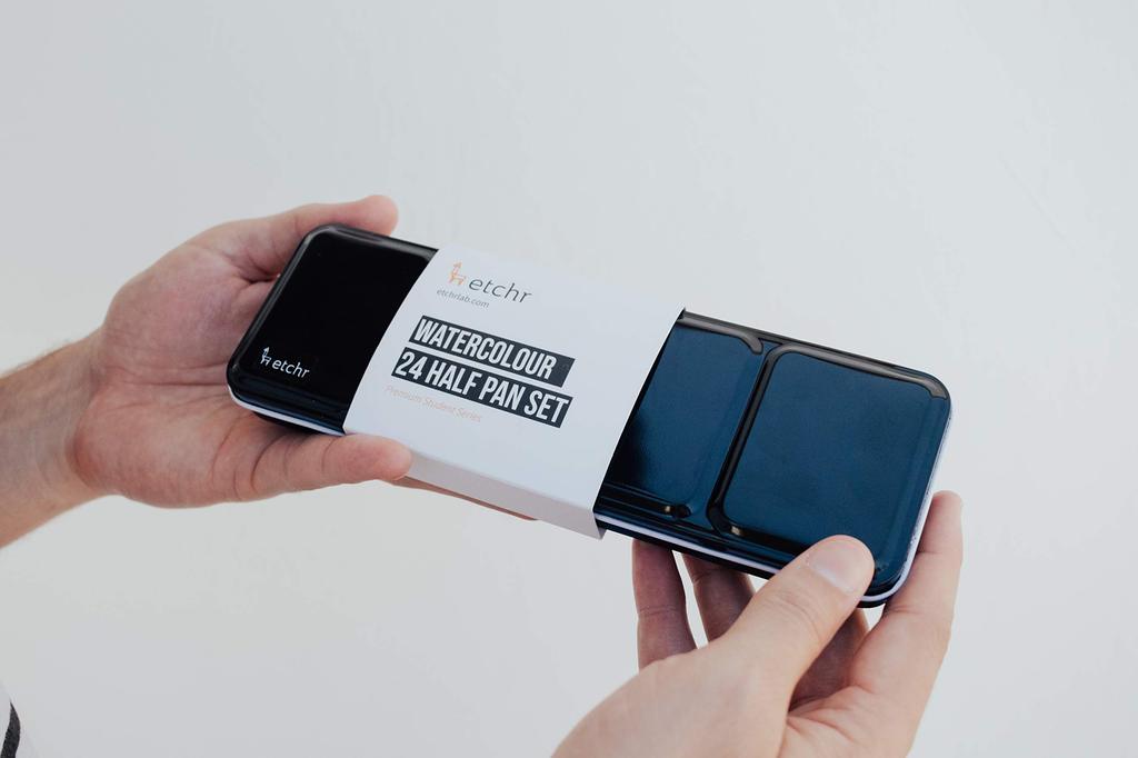 ETCHR 24 Watercolor Pan Set Artist Quality Watercolor Half Pan Set Student Series Watercolor Travel Set Bright Lightfast Watercolor - - - Paints.