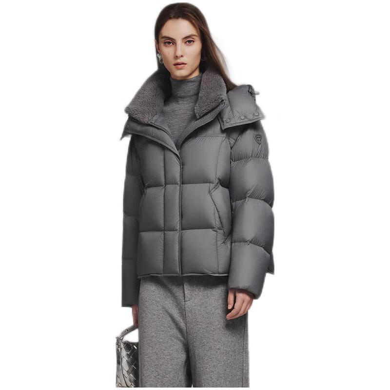 

Tanboer Women s Detachable Hood Short Down Jacket S