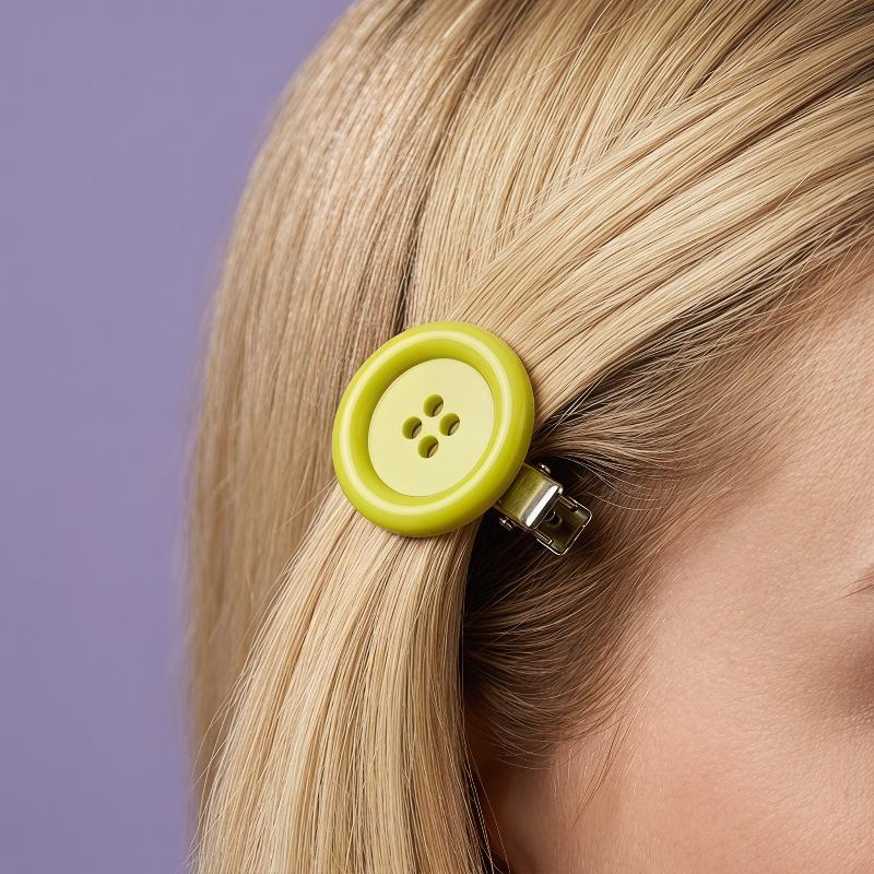 Y2K Styles Button Hair Clips Cute Girls Hair Clip 6Cm Plastic Button Barettes Clips Party Hair Subcultural Decoration