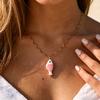 Stainless Steel Ceramic Pendant Necklace Women Enamel Tropical Fish Wave Chain Necklace Ocean Style Waterproof Beach Jewelry