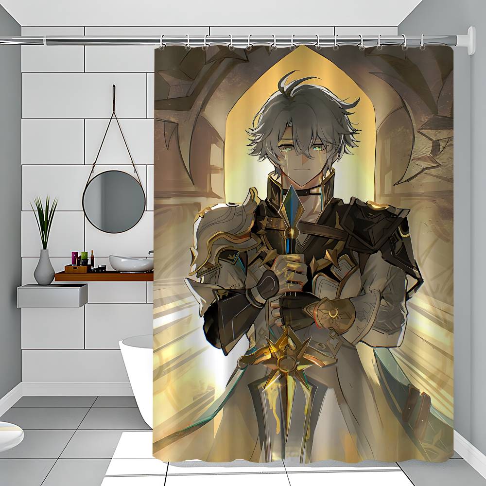 Honkai Star Rail P-Phainon Simple Shower Curtain Bathroom Shower Curtain Easy To Clean And Scrub Polyester Waterproof Light