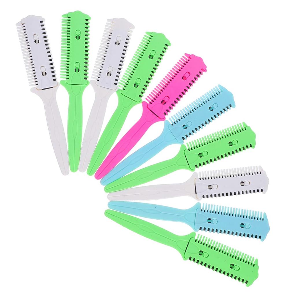 Frcolor Hair Cutter Pack of Barber Razor Haircut Double Sided Cutting Razor Hair Double Sided Haircut Razor Comb Comb, 10, Comb, Comb, Scissors, Comb,