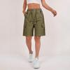 Damen High Waist Lässige Lockere Sportshorts mit Mehreren Taschen