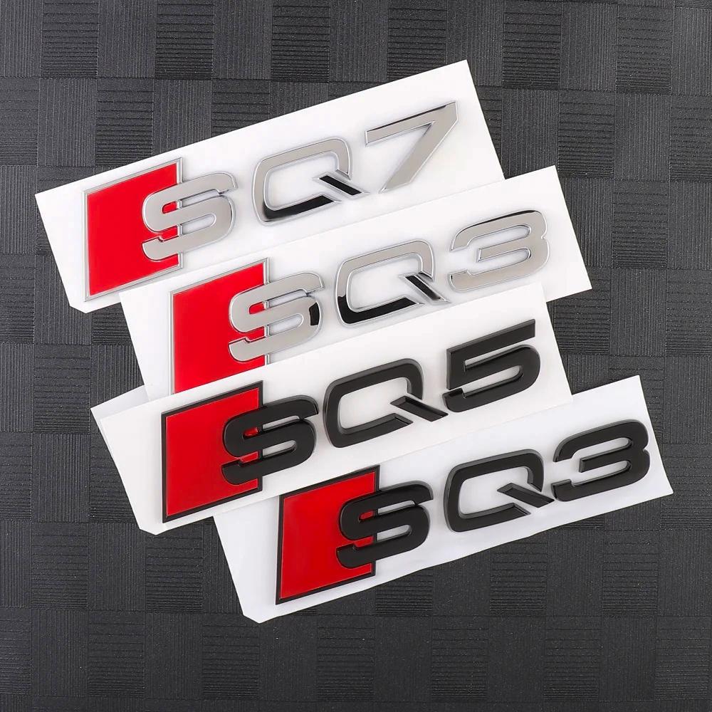 2026 3D ABS Gloss Black Chrome Rear Decklid Lettering Insignia For AQ2 SQ8 SQ7 SQ5 SQ3 R8 RS Performance Replacement Tuning Accessor