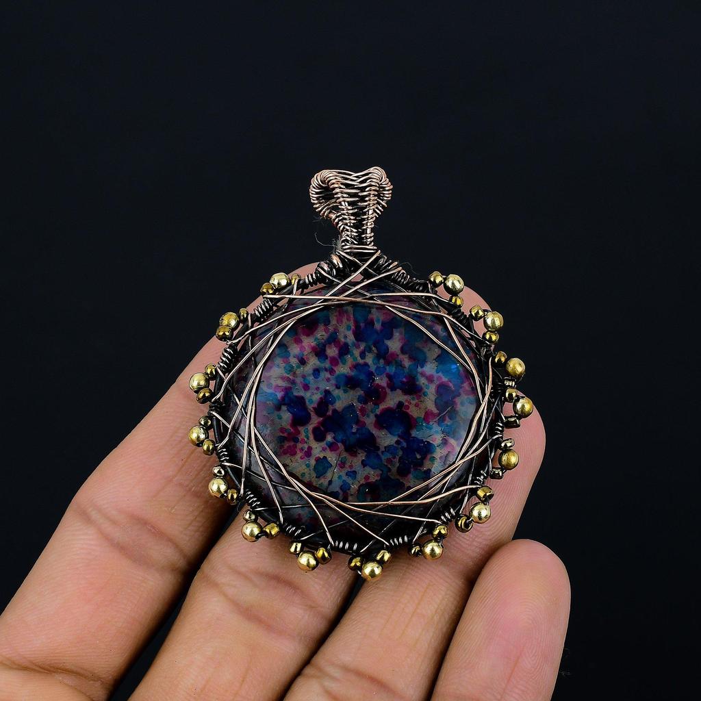 Multi Flash Labradorite Pendant, 999 Copper Wire Wrapped Jewelry, Handmade Pendant Gemstone Jewelry, Gifts For Wife Brand New Pendant
