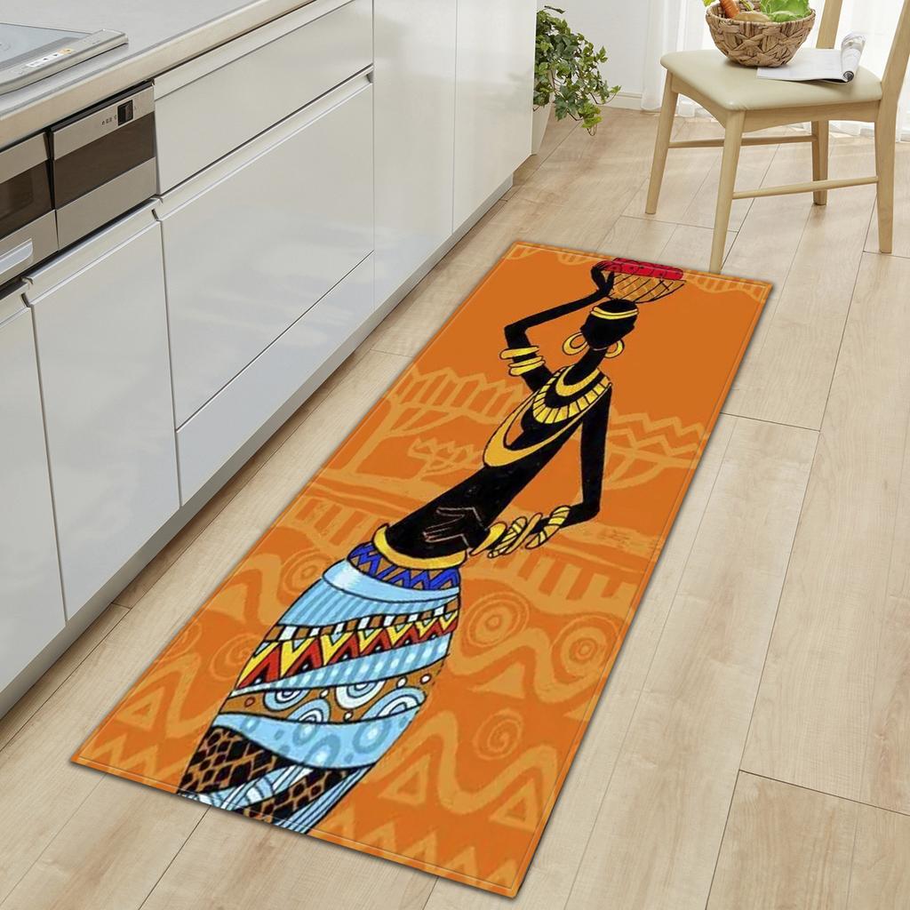African Women'S Theme Carpet Long Floor Mat Doormat