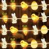 Easter Rabbit Themed LED Lights USB Charging Decorative String Lights for Tabletop Mantels Staircase Festival Decoration