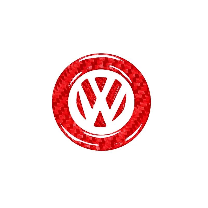O7·Carbon Fibre Car Emblem Steering Wheel Decoration Sticker Accessories For Volkswagen Polo Arteon Tiguan Golf Touareg GTI Amarok