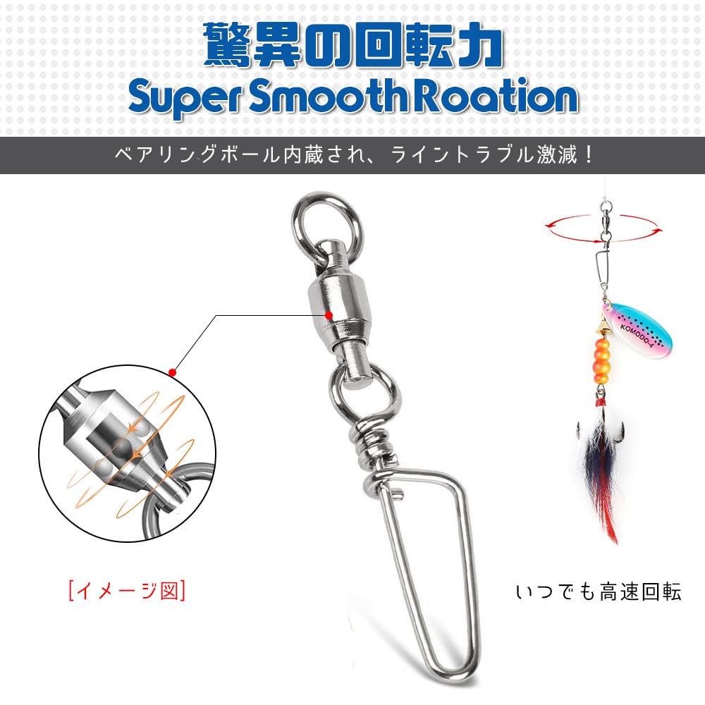 AMYSPORTS Ball Bearing Trolling Snap 25 35kg Swivels, Bearings, Swivels, Fishing, Pieces,