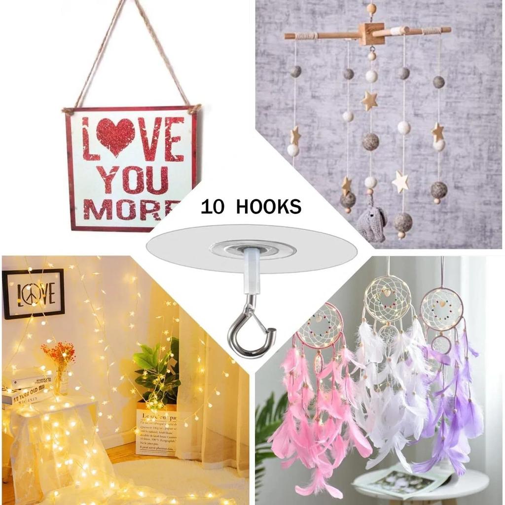 Stick Roof Hooks, Water Resistant Self Adhesive Roof Hooks, Multifunctional Balloon Hooks, Wind Bells