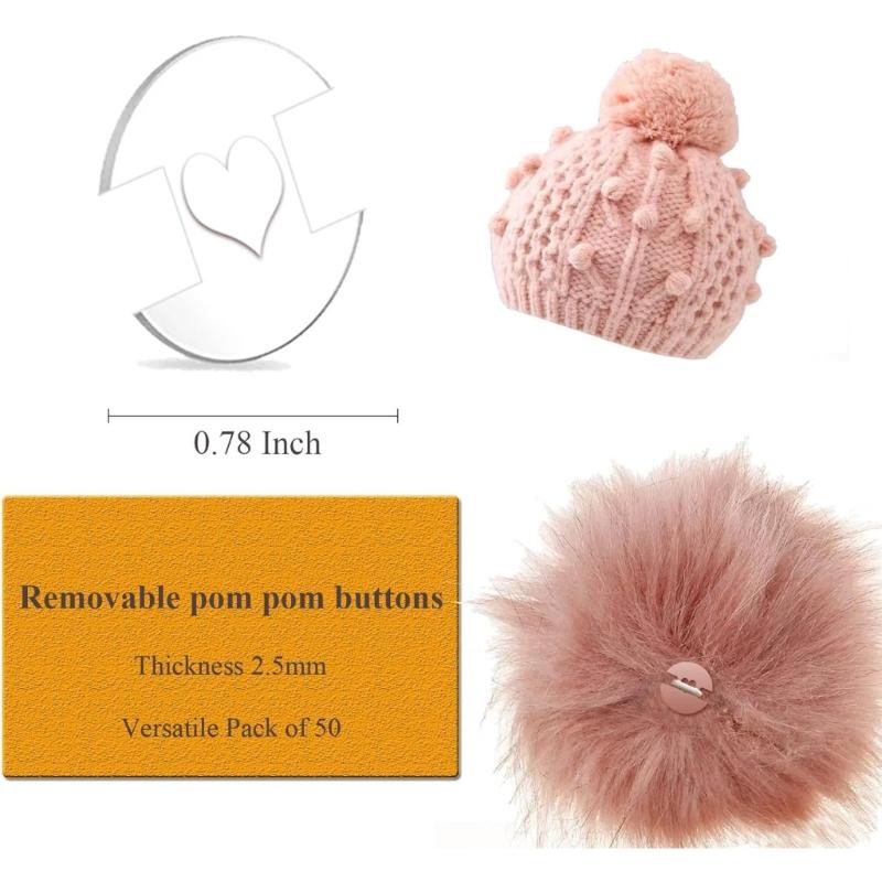 50 Stück Acrylknöpfe für Hut, 20mm Acrylknöpfe zum Basteln Runde Knöpfe, Strickmütze Herstellungsbefestigungswerkzeug