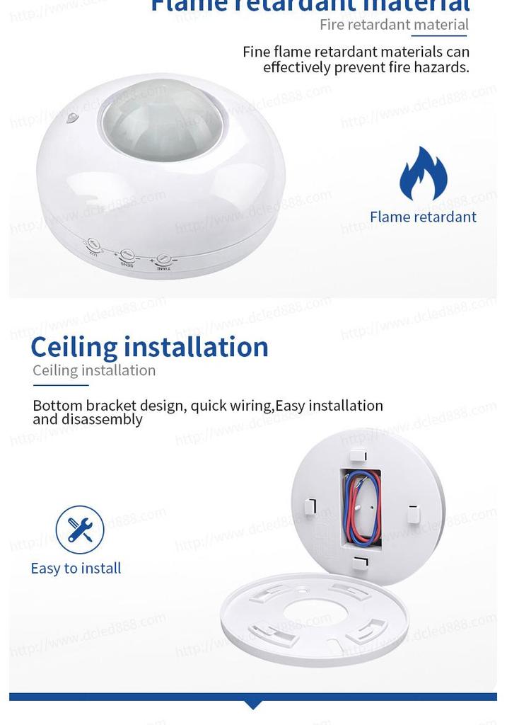 360° Ceiling PIR Motion Sensor 100-240V