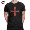 Herren T-Shirt Distressed Kreuzritter Templerorden Kreuz T-Shirts Premium Baumwolle T-Shirt Rundhals T-Shirt Kurzarm Kleidung Übergröße