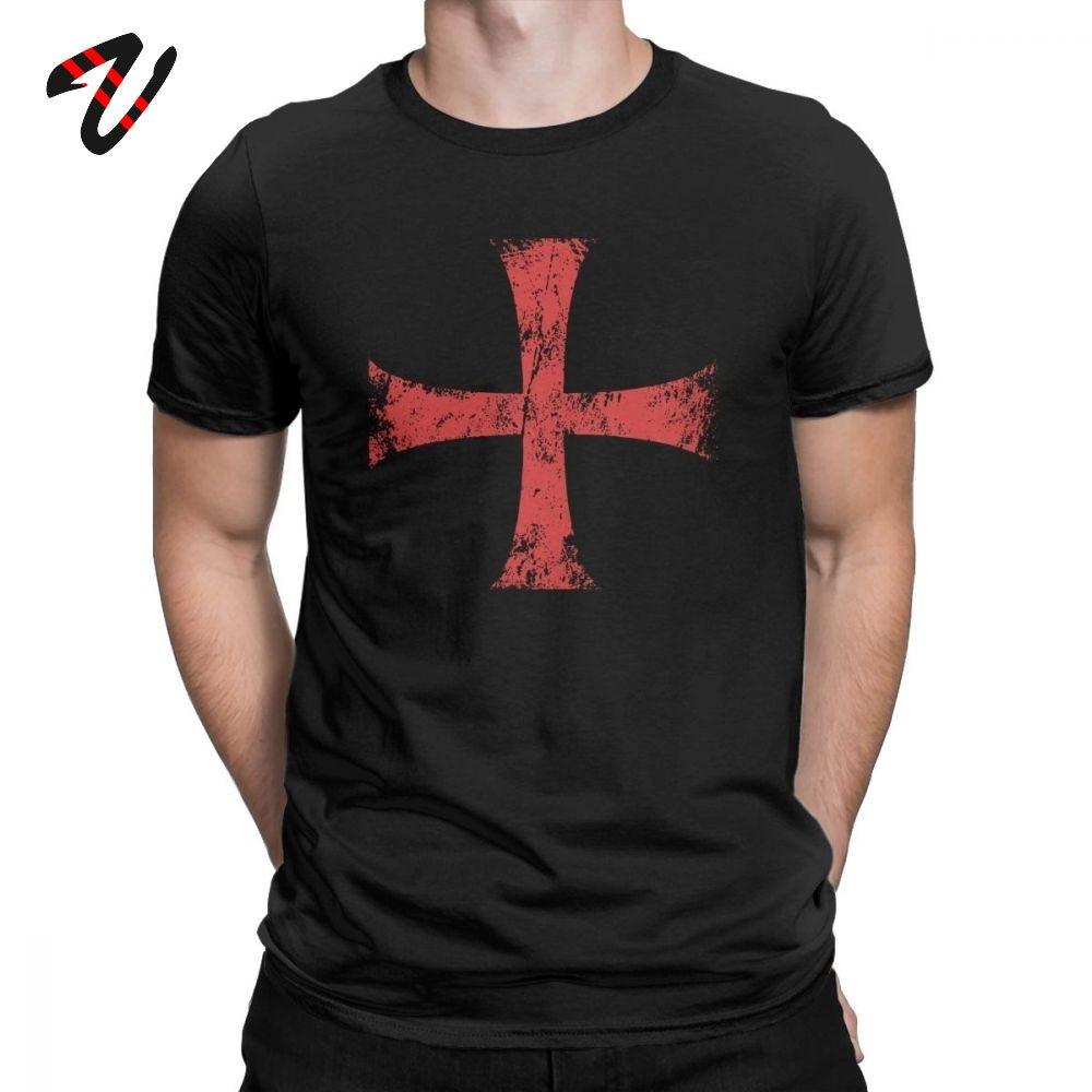Herren T-Shirt Distressed Kreuzritter Templerorden Kreuz T-Shirts Premium Baumwolle T-Shirt Rundhals T-Shirt Kurzarm Kleidung Übergröße