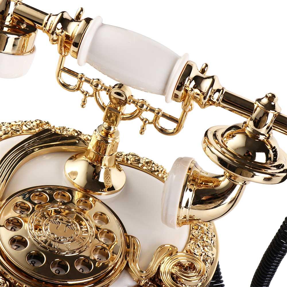 Exquisite Classic Style Telephone Music Box Old-fashioned ABS Dial Telephone Miniatures Music Box Light Luxury Desk