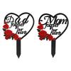 Memorial Grave Marker Cemetery Decoration Remembrance Waterproof Burial Garden Stake for Anniversary Backyard Sign Party Lawn