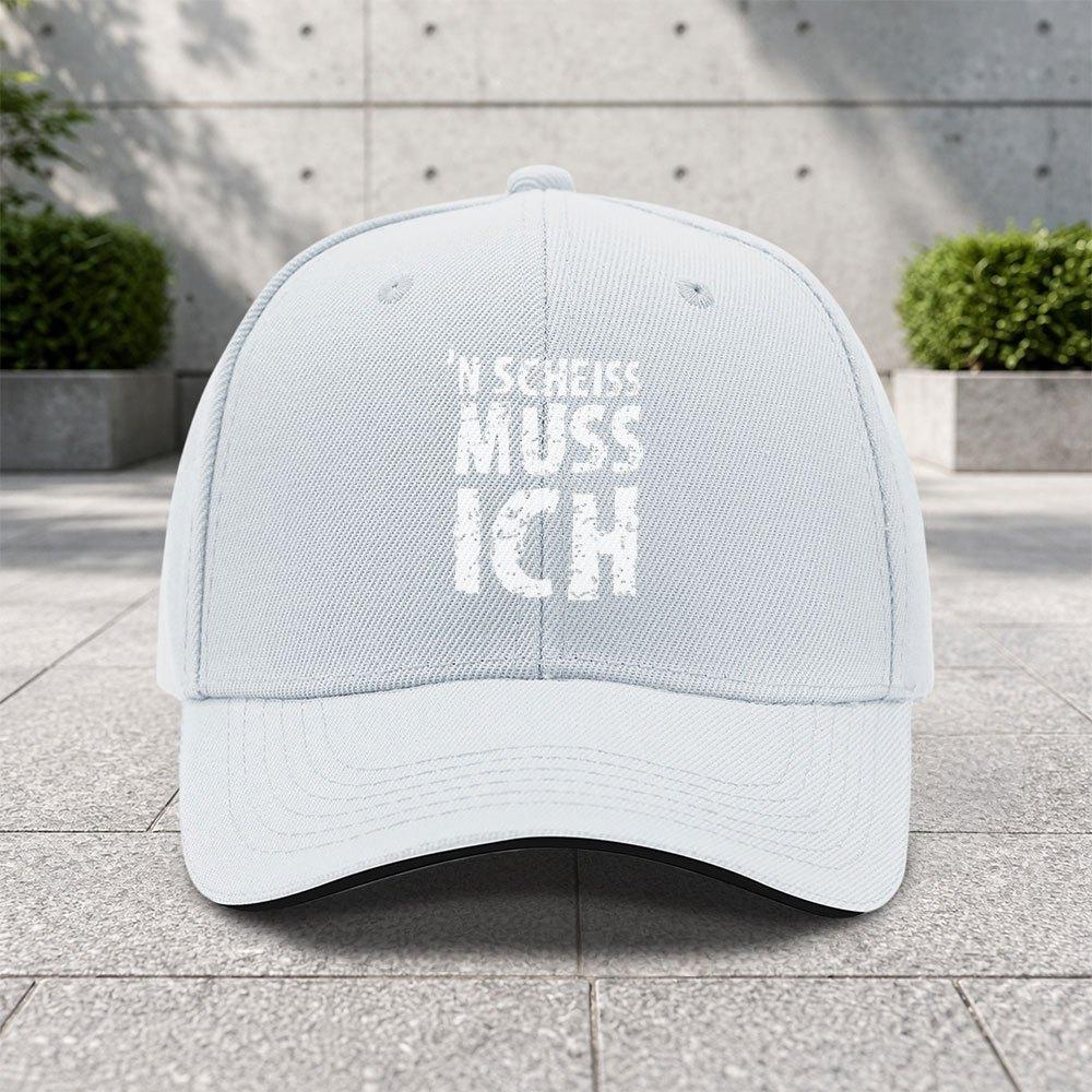 1pc N Scheiss Muss Ich Adjustable Sandwich Baseball Cap Trendy Printing Process Suitable For Outdoor Sports And Camping Ent