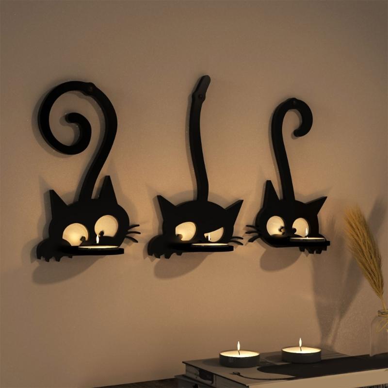 Silicone Mold for Cats Shaped Wall Hanging Candle Holder Handmade Home Decoration Mould Jewelry Making Supplies