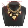 Tooxika Hip Hop Metal Style Love Heart Pendant Chain Necklace Exaggerated Personalised Geometric Collarbone Chain