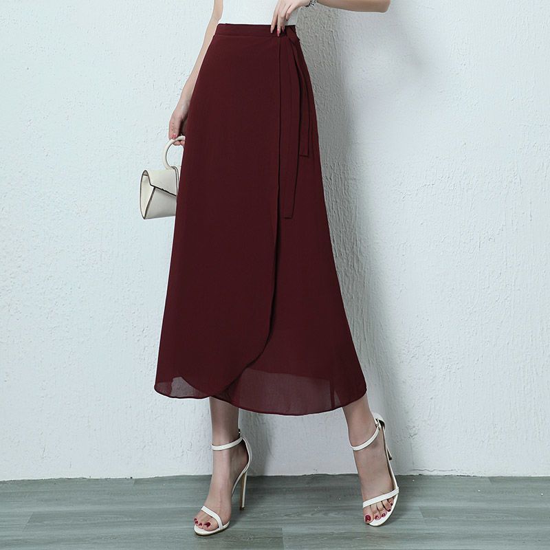One Piece Skirt New Chiffon Skirt Women's Summer Thin High Waist Skirt