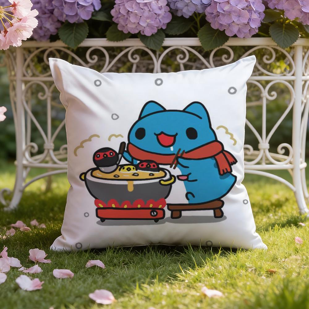 B-Bugcat C-Capoo Cushion Cover Home & Car Dual-Scene Pillow Cover: Reversible for Premium Comfort