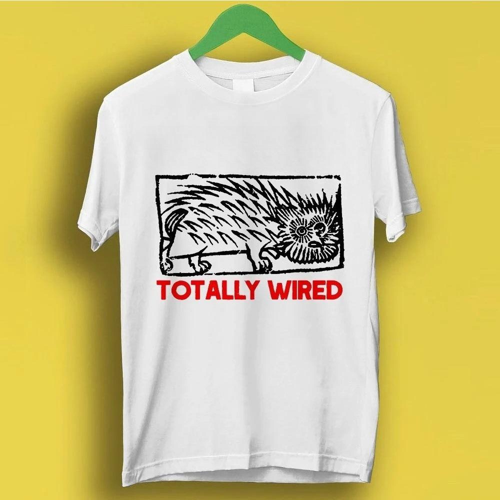 

TOTALLY WIRED Fun Illustration Printed Tshirt for Women and Unisex Rock Top Comfortable Loose Short Sleeve Unisex Tshirt 4XL