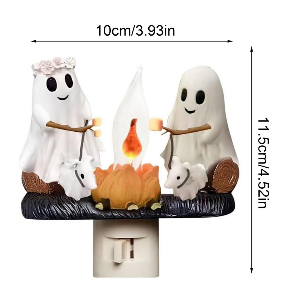 LED Simulated Campfire Night Light Ghost Flickering Decorations Dog Tabletop Decorative Lamp For Home Offices Patio Yard